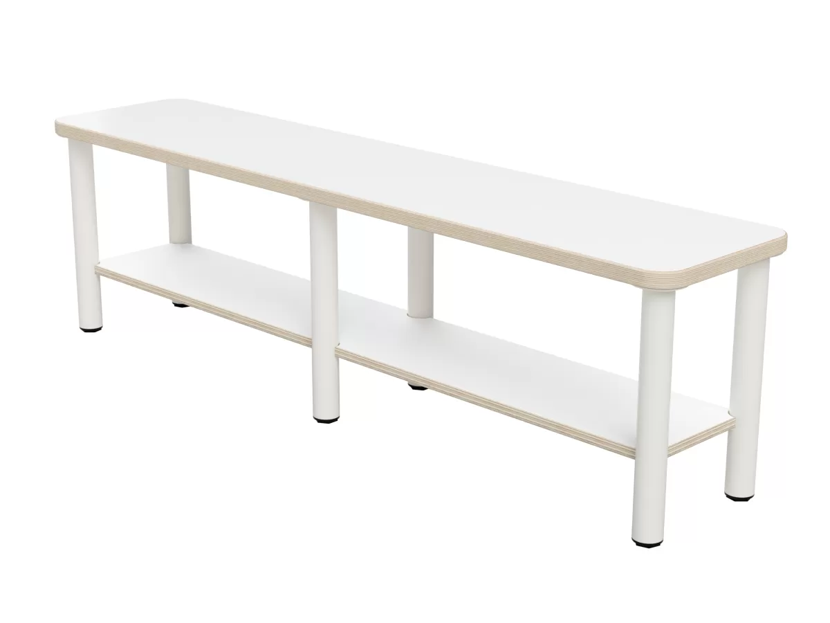 FLEX BENCH Sechsbein mit Mittelboden als Schuhablage FLÖTOTTO - FLEX BENCH
